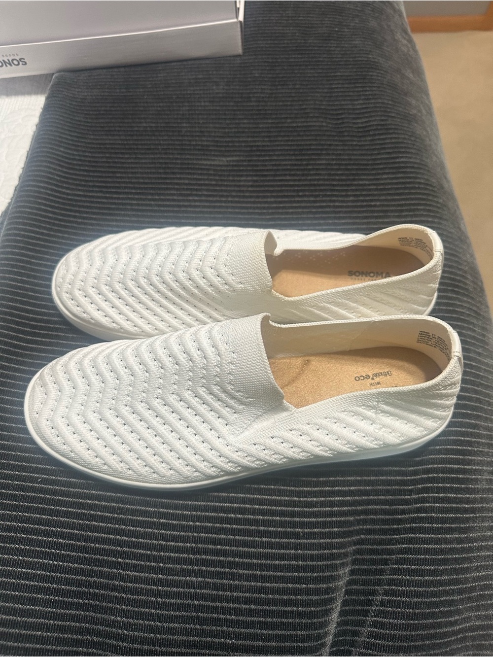 Sonoma White Men's Knit Slip-On Loafers